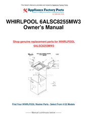 Whirlpool 6ALSC8255MW3 User Instructions