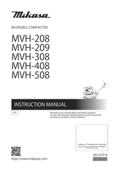 Mikasa MVH-208 Instruction Manual