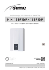 Sime MINI 12 BF ErP Instructions For Use Manual