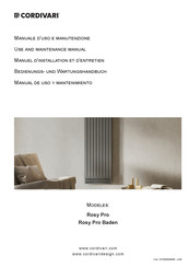 Cordivari Rosy Pro Use And Maintenance Manual