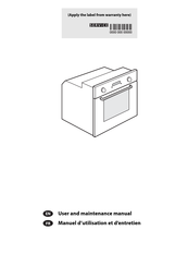 Whirlpool AKP 250/NB User And Maintenance Manual