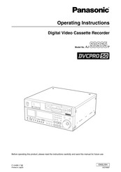 Panasonic DVCPRO 50 AJ-SD965P Operating Instructions Manual