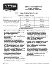 Maytag Commercial Laundry MHN33PN User Instructions