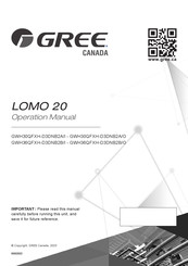 Gree GWH36QFXH-D3DNB2B/O Operation Manual