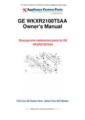 GE WKXR2100T5AA Owner's Manual