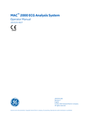 Ge MAC 2000 Operator's Manual