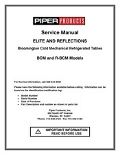 Piper Products R5-BCM Service Manual