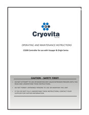Froilabo Cryovita CS200 Operating And Maintenance Instructions Manual