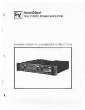 Electro-Voice 7200 Owner's Operation And Service Instructions