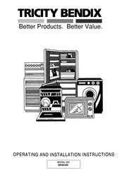 Tricity Bendix BR593W Operating And Installation Instructions