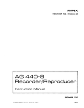 Ampex AG440-8 Instruction Manual