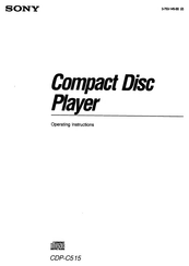 Sony CDP-C515 Operating Instructions Manual