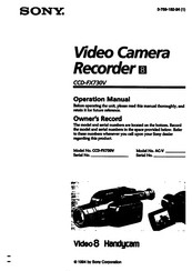 Sony Handycam CCD-FX730V Operation Manual