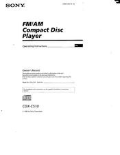 Sony CDX-C510 Operating Instructions Manual