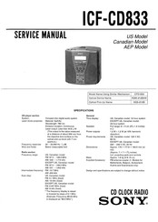 Sony ICF-CD833 - Cd Clock Radio Service Manual