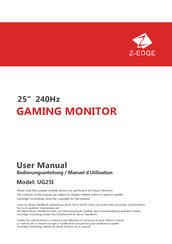 Z-EDGE 815895023559 User Manual