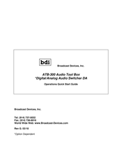 Broadcast Devices ATB-300-7 Operation Quick Start Manual