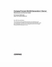 Compaq ProLiant ML350 Generation 2 Maintenance And Service Manual