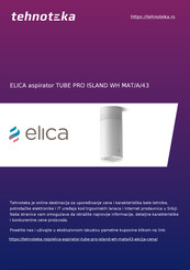 ELICA TUBE PRO ISLAND WH MAT/A/43 Instruction On Mounting And Use Manual