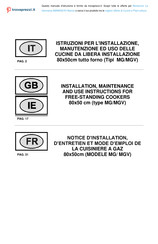 La Germania AMN855EXV Installation, Maintenance And Use  Instructions