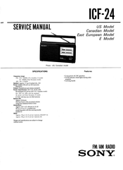 Sony ICF-24 Service Manual