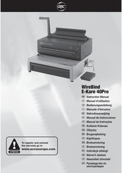 ACCO Brands GBC WireBind E-Karo 40Pro Instruction Manual