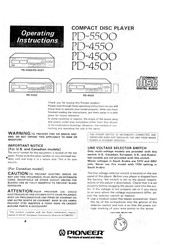 Pioneer PD-4550 Operating Instructions Manual