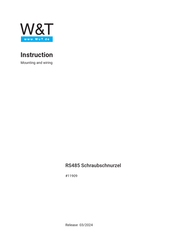 W&T RS485 Schraubschnurze Mounting And Wiring Instructions