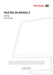 ViewSonic VG2709-2K-MHDU-2 User Manual