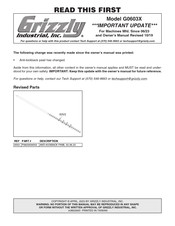 Grizzly P0603X093V2 Read This First Manual