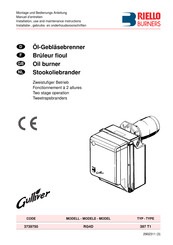 Riello Burners Gulliver RG4D Installation, Use And Maintenance Instructions