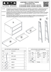 Living Spaces DRAPER MEDIA PIER DE-DRAP-L02B-LEGS Assembly Instructions Manual