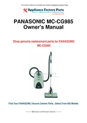 Panasonic MC-CG985 Operating Instructions Manual