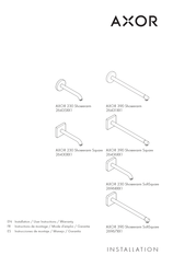 Hans Grohe AXOR 230 Showerarm Square 26430 1 Series Installation/User Instructions/Warranty