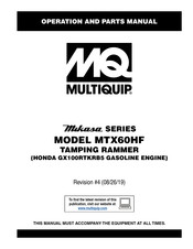 MQ Multiquip Mikasa MTX60HF Operation And Parts Manual