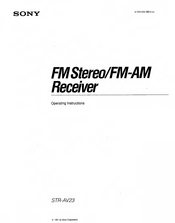 Sony STR-AV23 Operating Instructions Manual