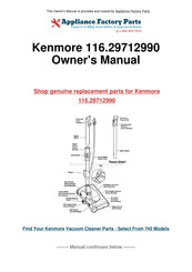 Kenmore 116.29712990 Owner's Manual