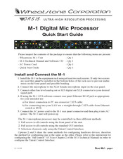 Wheatstone Corporation M-1 Quick Start Manual