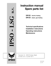 IPSO DR125 Instruction Manual And Spare Parts List