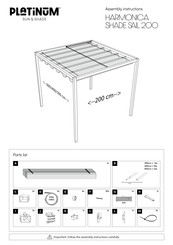 Platinum HARMONICA SHADE SAIL 200 Assembly Instructions Manual