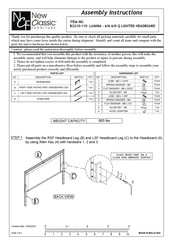 New Classic Furniture LUMINA B2210-110 Assembly Instructions