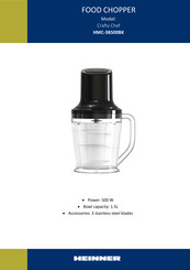 Heinner Crafty Chef HMC-3B500BK Instruction Manual