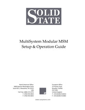 Solid State Organ Systems MultiSystem Modular MSM Setup & Operation Manual