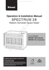 Rinnai Spectrum 28 Operation & Installation Manual