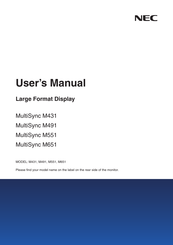 NEC MultiSync M431 User Manual