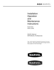 AGA MARVEL MPRO6DZEBS Installation, Operation And Maintenance Instructions