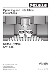 Miele CVA600 Operating And Installation Instructions