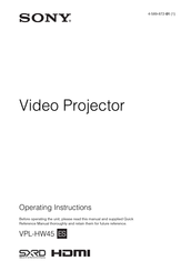 Sony VPL-HW45ES Operating Instructions Manual