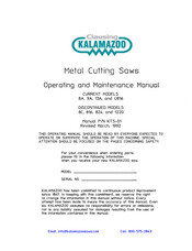 Kalamazoo 13A Operating And Maintenance Manual