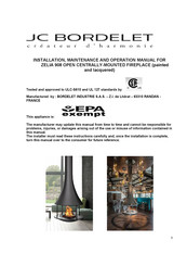 JC BORDELET Zelia 908 Installation, Maintenance And Operation Manual